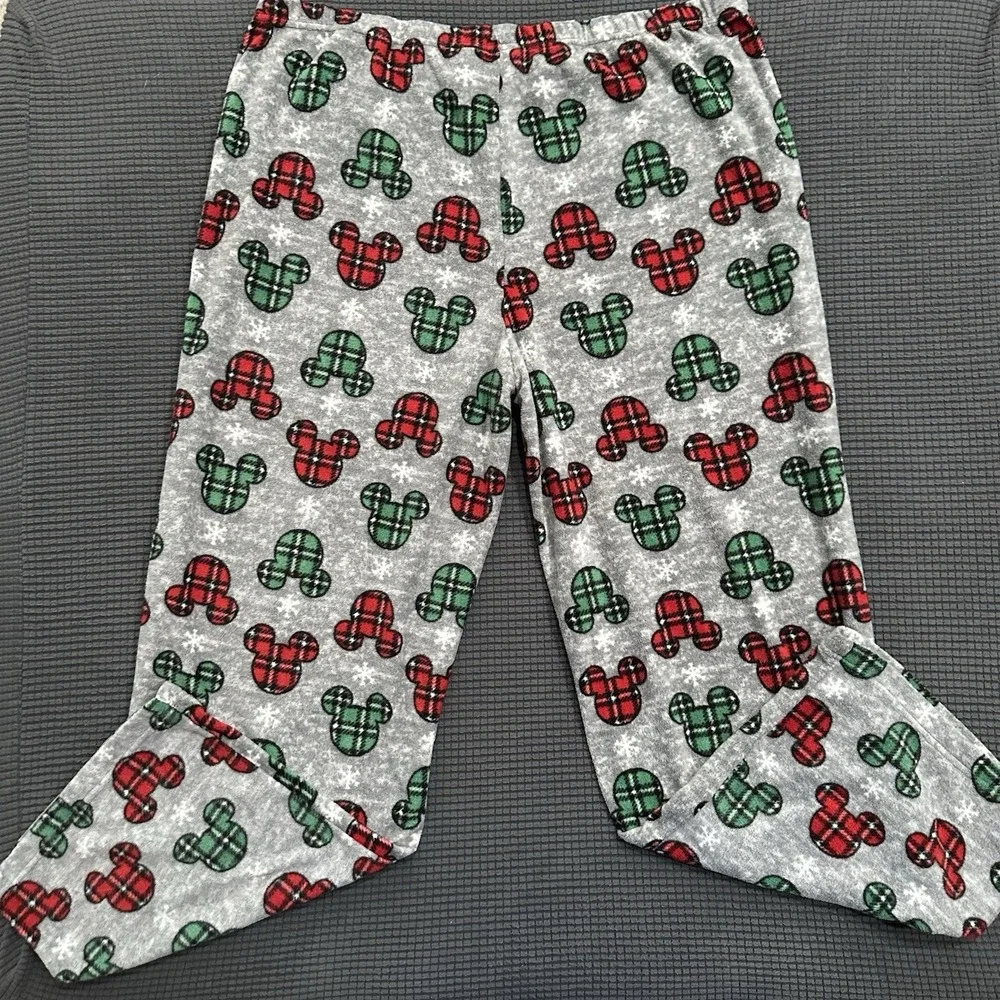 Disney Mickey Mouse Red Green Plaid Holiday Pajama Pants XX-Large 43" Length - Picture 5 of 5